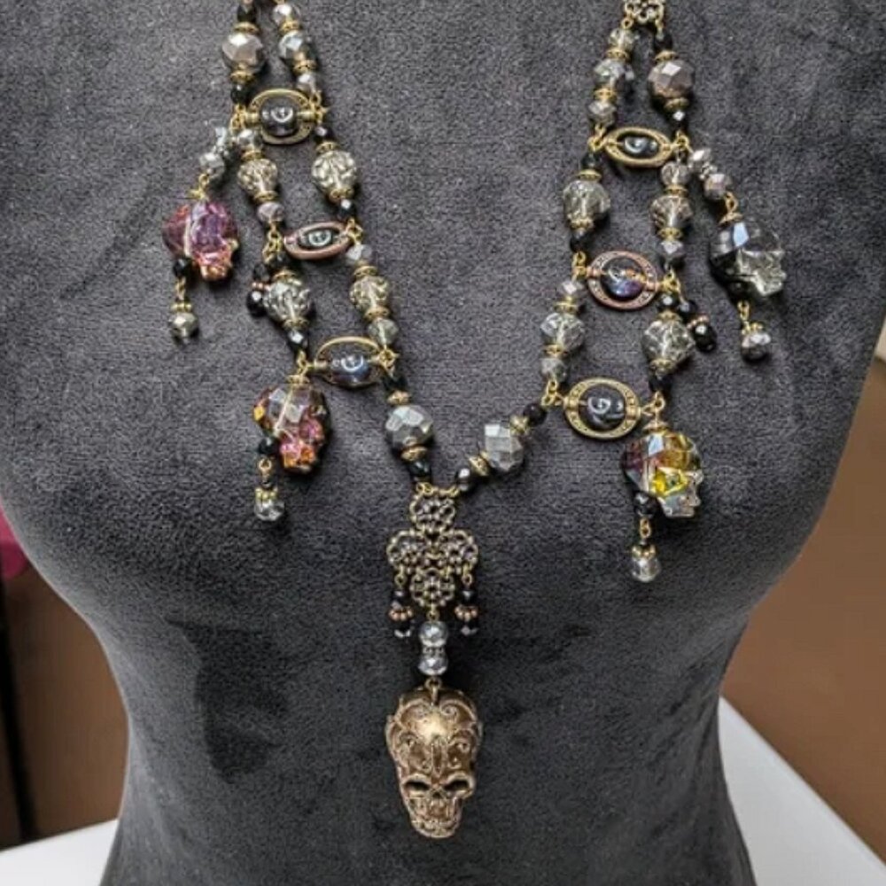 SOLD - bakerjen49 - JB Original - Halloween inspired Gothic Black AB Skull Set